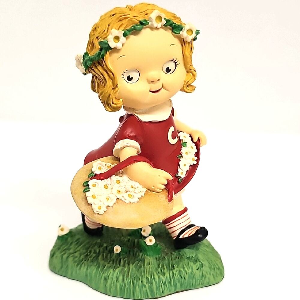 Vintage Campbells Kids Collection "Picking Daisies" Girl Figurine w/Flowers Hat